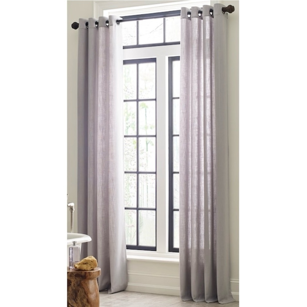 2PK Allen + Roth  52” X 84” Logan Gray Light Filtering Back Tab Single Curtain - Picture 2 of 7